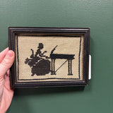 Framed Vintage Silhouette Needle Work