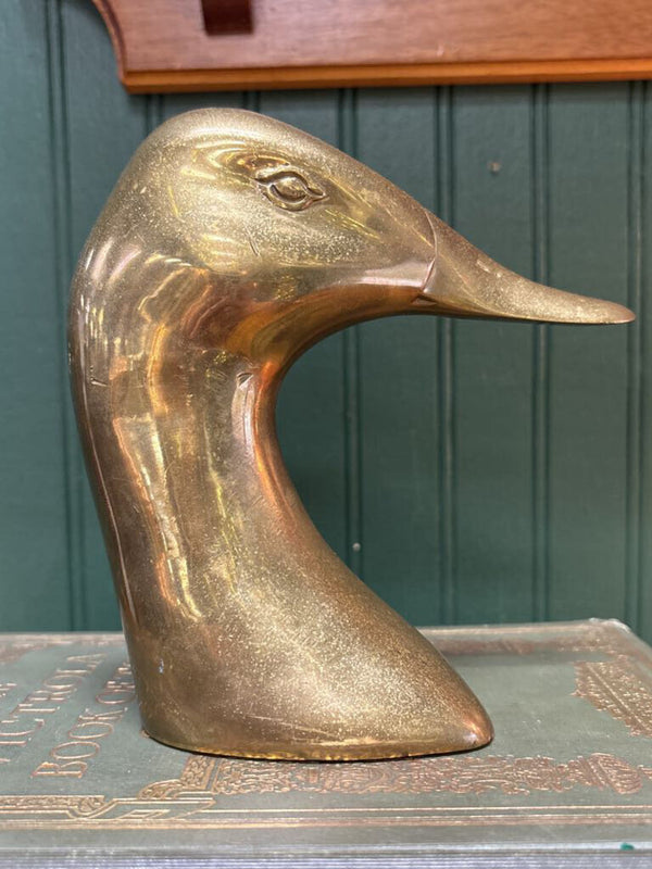 Single Brass Duck Head Bookend
