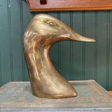 Single Brass Duck Head Bookend