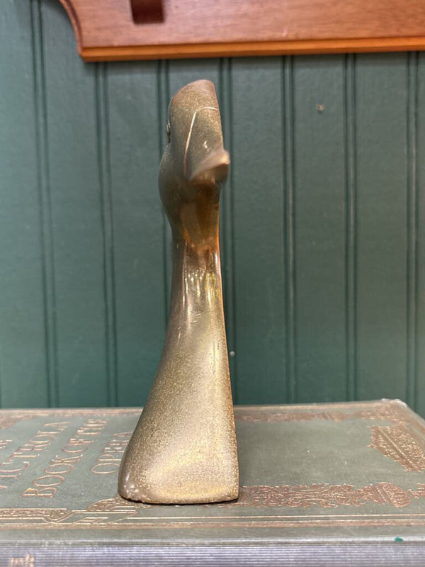 Single Brass Duck Head Bookend