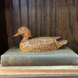 Small Hand Carved Burnt Wood Duck
