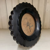 Petal Round Frame, Black Resin - 4 Inch