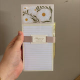 Magnetic List Pad with Pen Flower Market Daisy