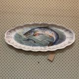 Antique Sterling China Fish Platter