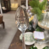 Jesus and coffee vintage stamped spoon