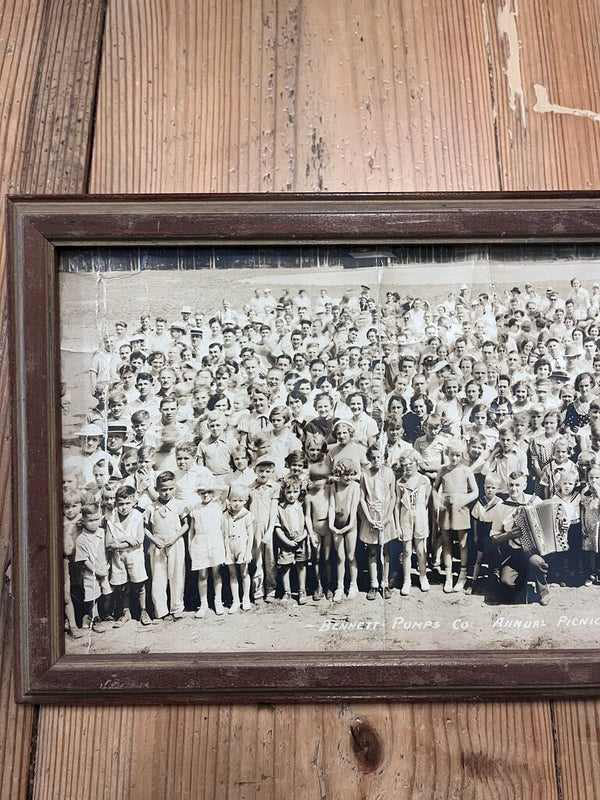 framed children picnicking photo