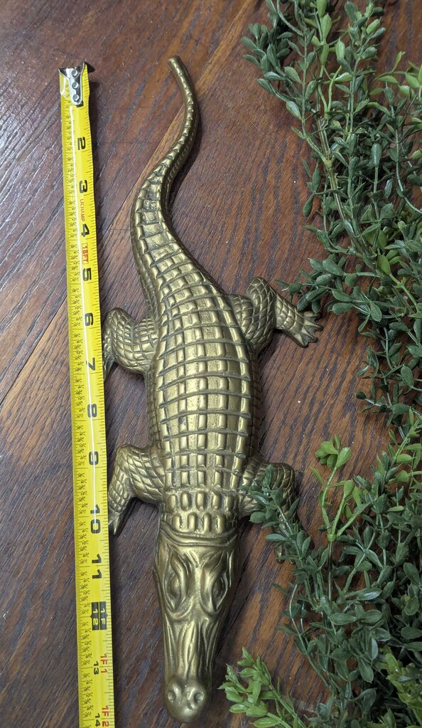 Vintage solid brass alligator 14-1/2"L