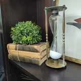 Vintage brass ship's marine hour glass, 4 hours, 10"H