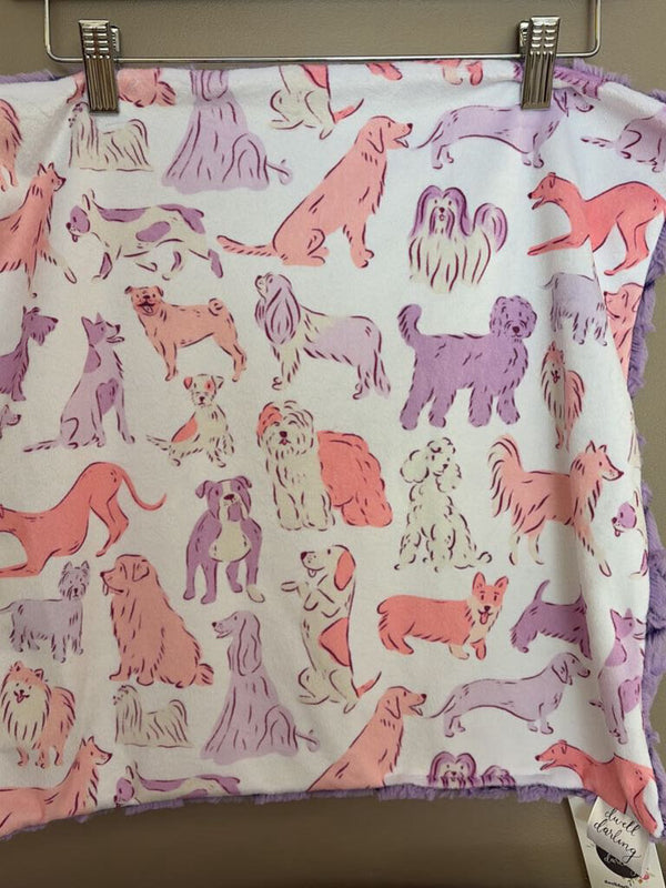 Pink and purple dog lovey