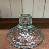 4" round 2.5" high glass hobnail taper holder