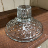 4" round 2.5" high glass hobnail taper holder