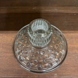 4" round 2.5" high glass hobnail taper holder