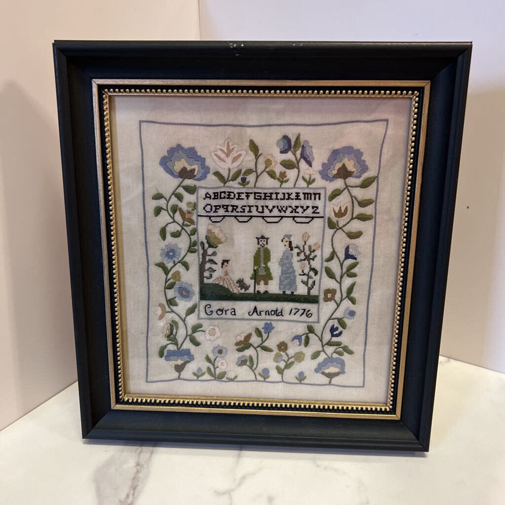 Cora Arnold needlepoint sampler print