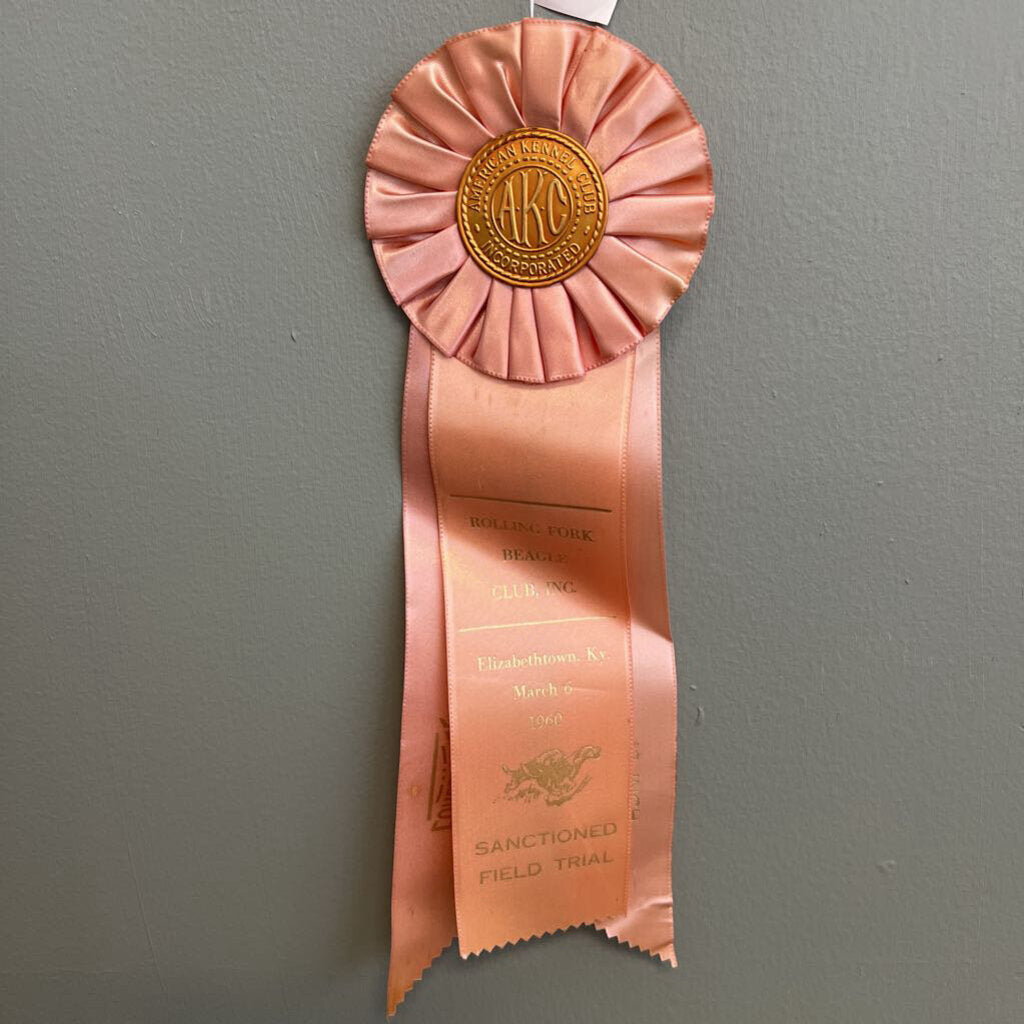 AKC Rolling Fork Fourth Prize Ribbon
