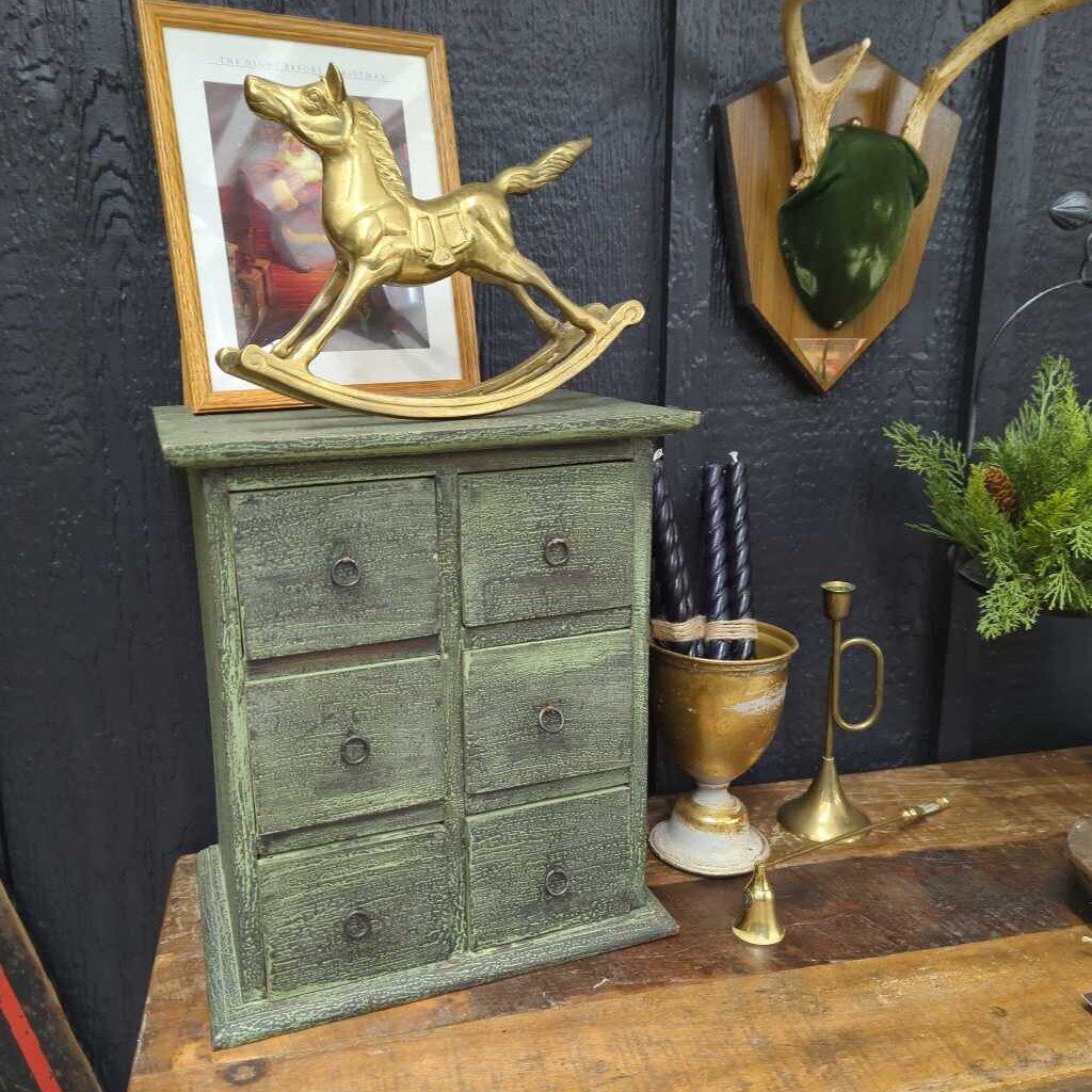 Green tabletop drawer piece 13"W x 9-1/2"D x 15-1/2"H