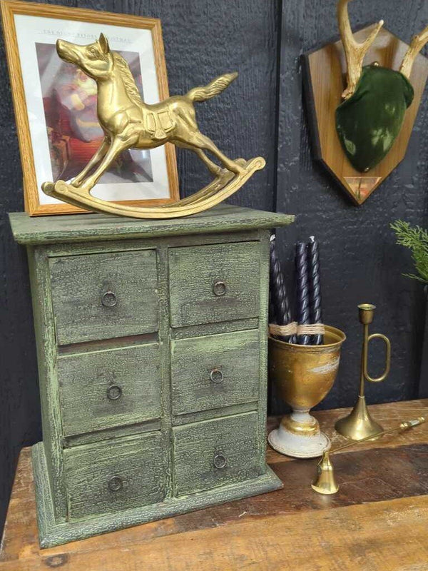 Green tabletop drawer piece 13"W x 9-1/2"D x 15-1/2"H