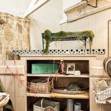 Blue wood decor with holes