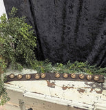 Vintage sleigh bells on leather strap, 11 bells