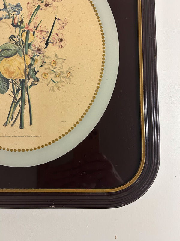 Vintage Art Deco Reverse Painted Glass Print