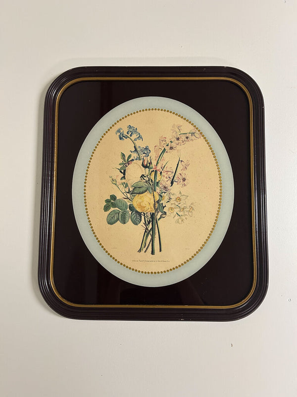 Vintage Art Deco Reverse Painted Glass Print