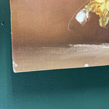 Vintage Signed Yellow and Cream Floral Oil Painting