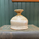 Handmade Pottery Vase - Tan Glaze with Floral Design