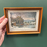 Framed Currier & Ives "Getting Ice" Print