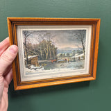 Framed Currier & Ives "Getting Ice" Print