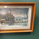 Framed Currier & Ives "Getting Ice" Print