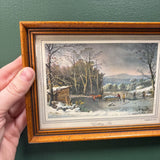 Framed Currier & Ives "Getting Ice" Print