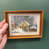 Framed Currier & Ives "The Farmer's Home - Winter" Print