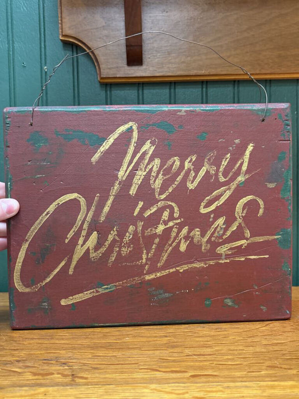 Rustic Hand-Painted Merry Christmas Sign