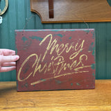 Rustic Hand-Painted Merry Christmas Sign
