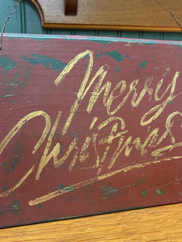 Rustic Hand-Painted Merry Christmas Sign