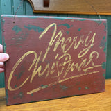 Rustic Hand-Painted Merry Christmas Sign