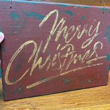 Rustic Hand-Painted Merry Christmas Sign