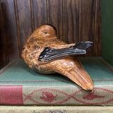Handmade Pottery Bird with Tan & Black Glaze