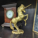 Vintage brass unicorn on stand 8"H, India