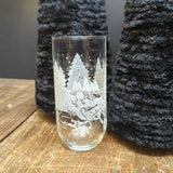 Vintage Luminarc (France) horse & sleigh drinking glasses 6"H, set of 6