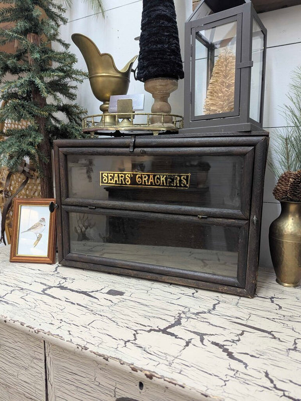 Antique Sears Cracker display box, excellent condition! 21"W x 9"D x 15"H