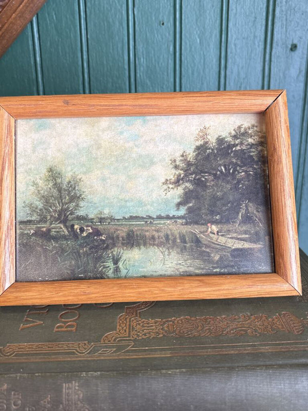 Landscape with a Pond Print in Wood Frame