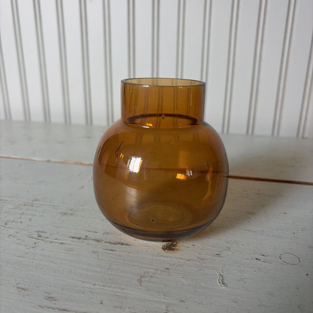 Amber Glass Bud Vase