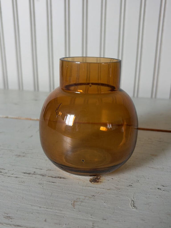 Amber Glass Bud Vase