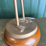 Brass Heron Bird on Wood Slab #25