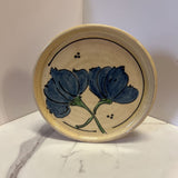 blue floral handmade plate