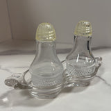 vintage teardrop salt and pepper set on tray