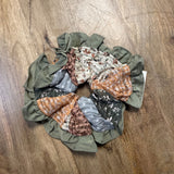 orange tone patchwork scrunchie