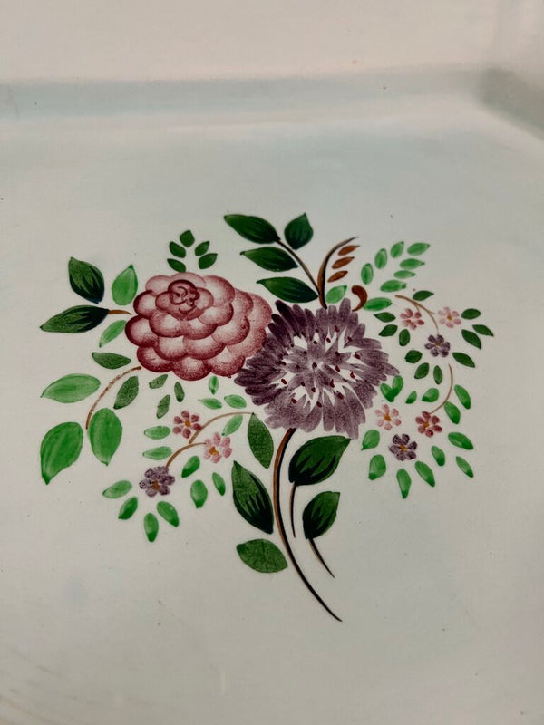 mint platter with floral pattern