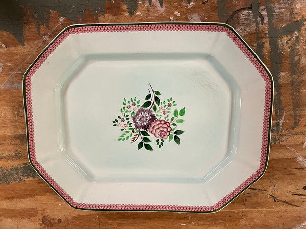 mint platter with floral pattern