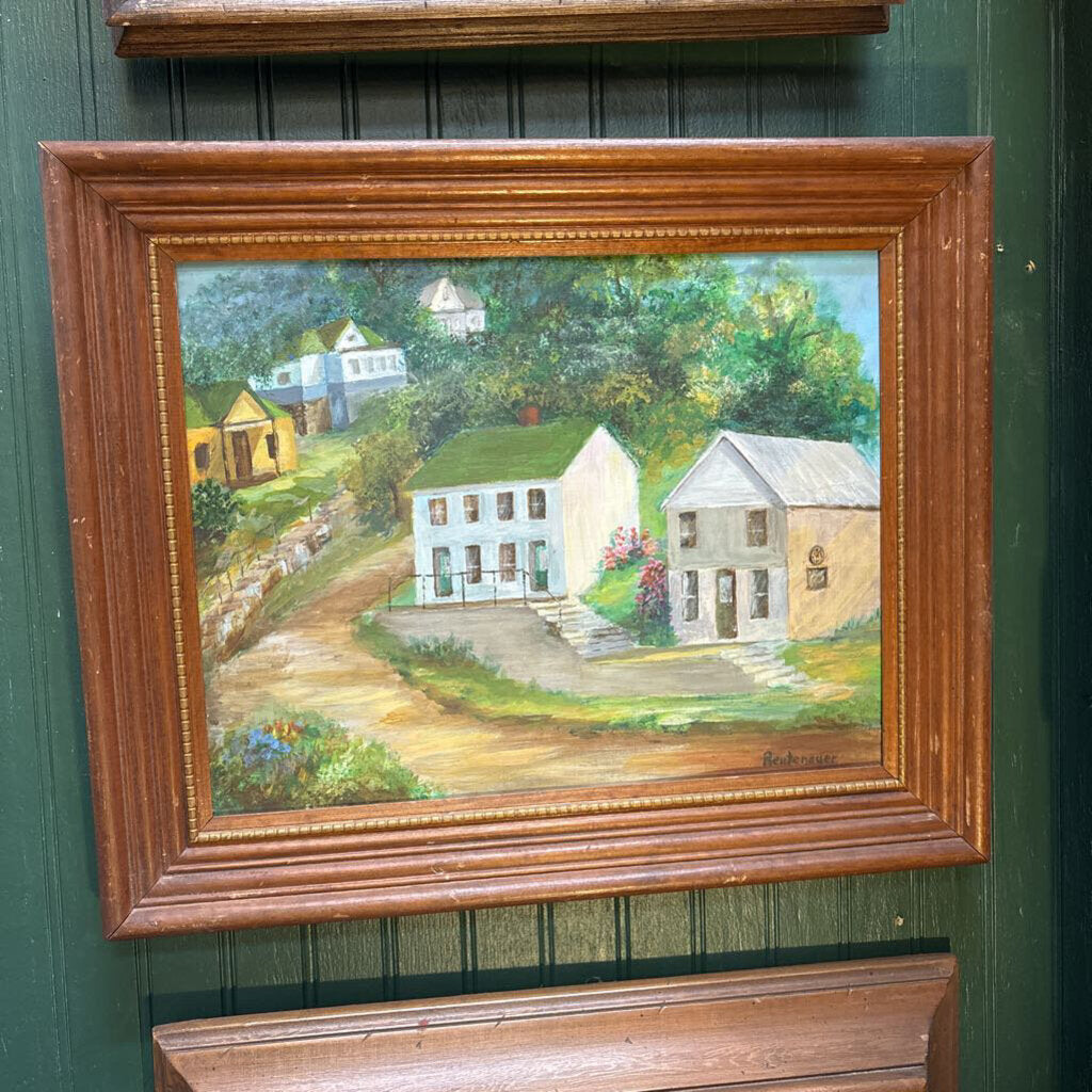 Wood Framed Acrylic Cardiff Hill Painting #21